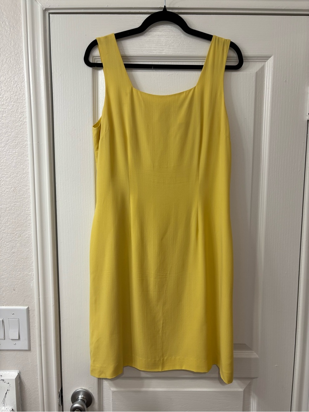 Casual Corner Vibrant Butter Yellow Sleeveless Silk Dress